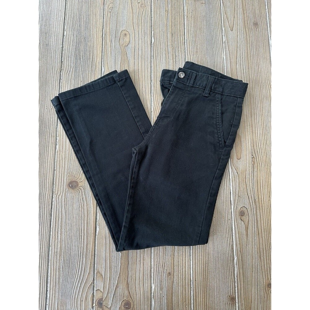 Chaps Youth Boys Chino School Approved Adjustable Waist Black Pants - 12 Regular